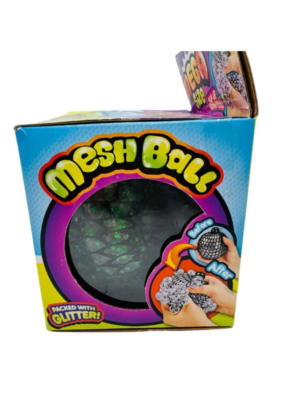 Mega Size Smoosh Ball (Green Stars)Glitter Stress Toy Age 4+